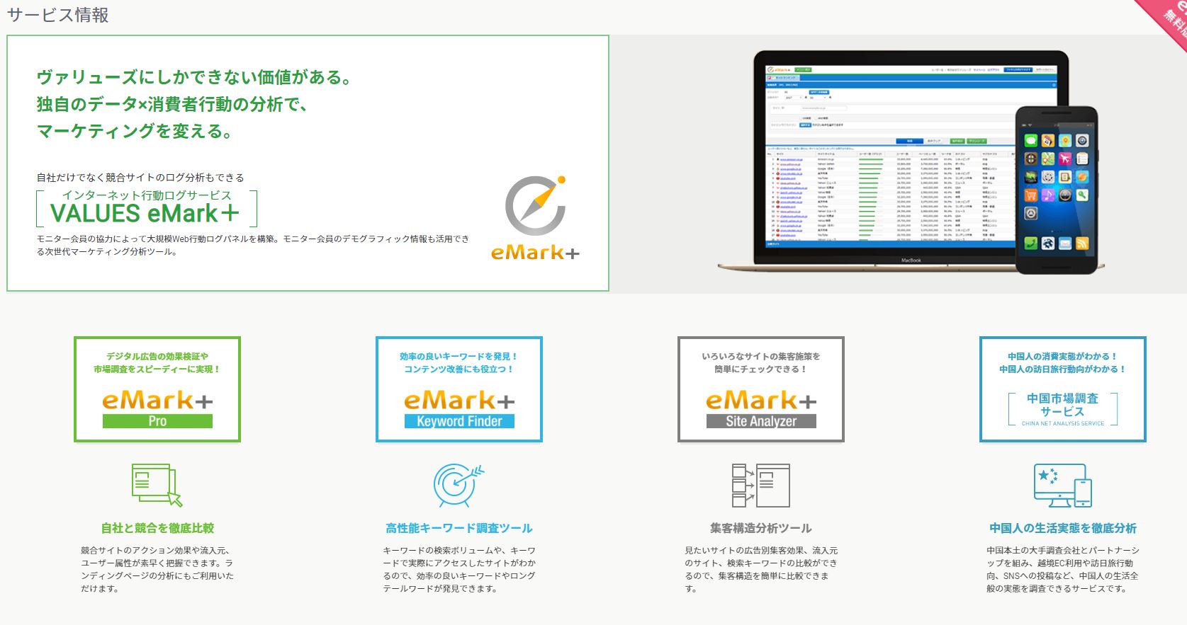 eMark+のトップ画面